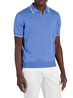 Silk And Cotton Zip Polo Shirt