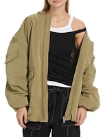 Twill Oversized Bomber Jacket