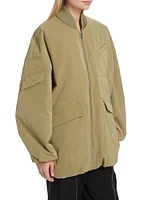 Twill Oversized Bomber Jacket