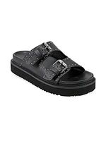 Mlagusta Buckled Leather Slides