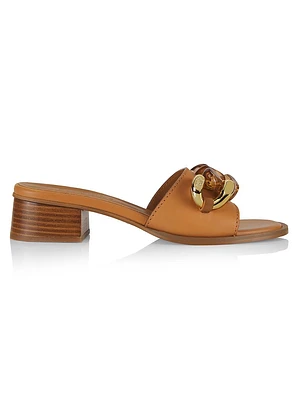 Monyca 40MM Chain-Link Leather Sandals