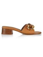 Monyca 40MM Chain-Link Leather Sandals