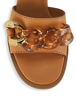 Monyca 40MM Chain-Link Leather Sandals