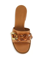 Monyca 40MM Chain-Link Leather Sandals