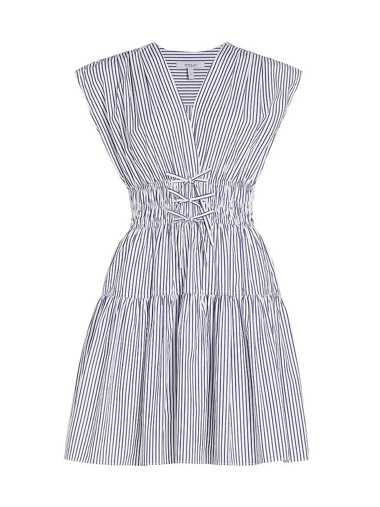 Tora Striped Smocked Minidress