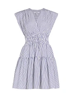 Tora Striped Smocked Minidress