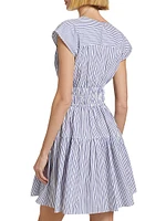 Tora Striped Smocked Minidress