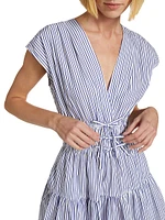 Tora Striped Smocked Minidress