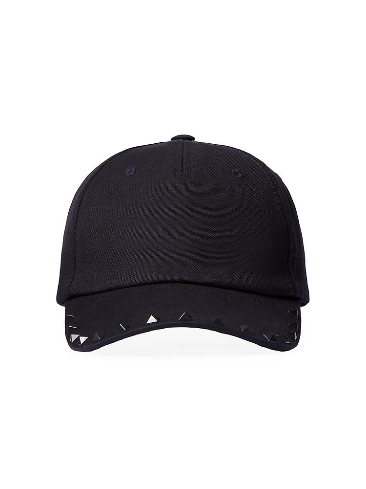 Rockstud Cotton Baseball Cap With Stud Appliqué