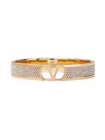 VLogo Signature Metal And Swarovski® Crystal Bangle