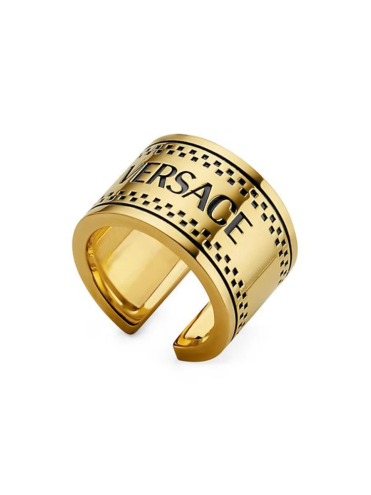 Goldtone Logo Ring