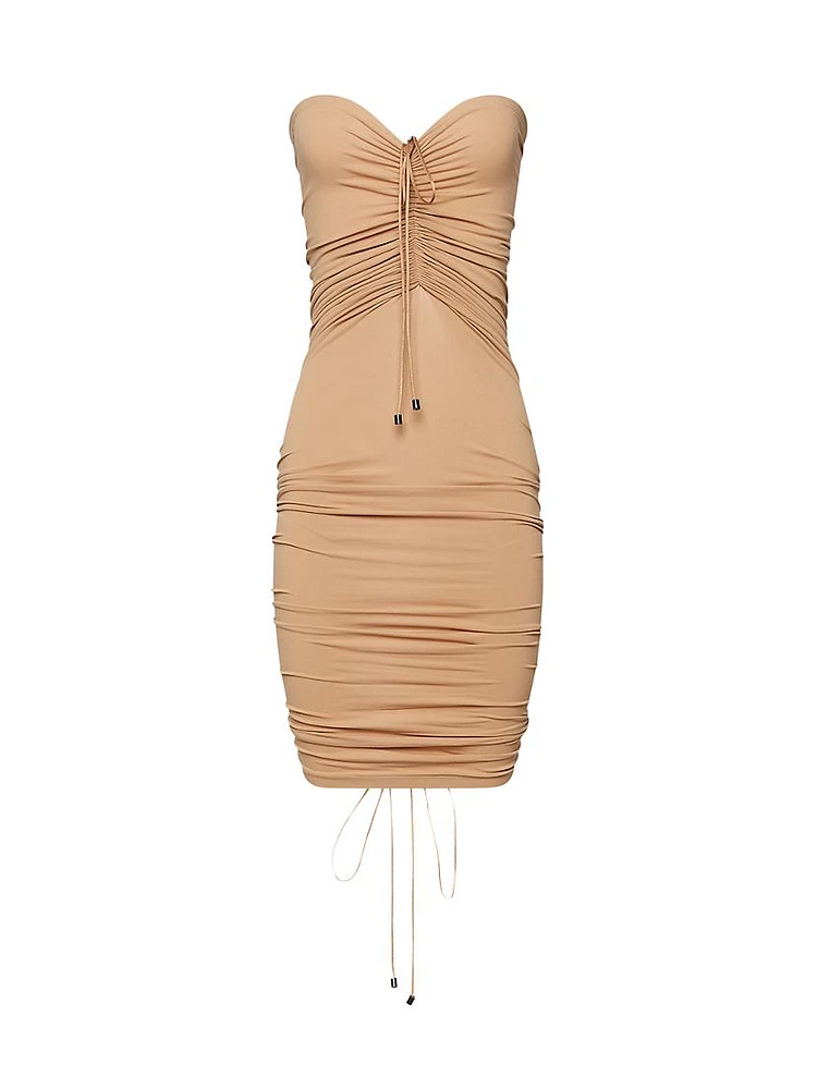 Fatal Draping Drawstring Minidress