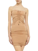 Fatal Draping Drawstring Minidress