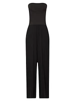 Aurora Pure Strapless Jersey Wide-Leg Jumpsuit