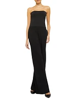 Aurora Pure Strapless Jersey Wide-Leg Jumpsuit