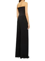 Aurora Pure Strapless Jersey Wide-Leg Jumpsuit