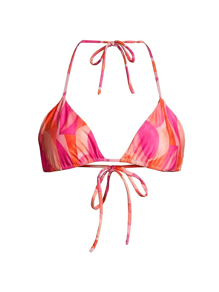 Fifi Printed Triangle Bikini Top