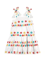 Little Girl's & Bella Crochet Embroidered Sundress