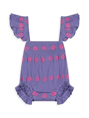 Baby Girl's Chloe Embroidered Bubble Romper