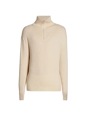 Cashmere-Silk Half-Zip Pullover