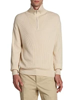 Cashmere-Silk Half-Zip Pullover