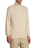 Cashmere-Silk Half-Zip Pullover