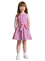 Little Girl's & Floral Cotton Fit-And-Flare Dress