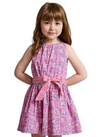 Little Girl's & Floral Cotton Fit-And-Flare Dress