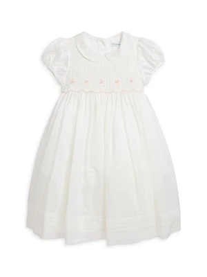 Little Girl's Smocked Silk-Blend Dress