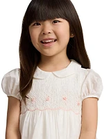 Little Girl's Smocked Silk-Blend Dress