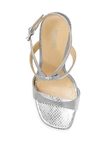 Amara 110MM Embossed Metallic Leather Sandals