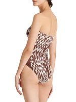 Warm Bustier One-Piece Swimsuit