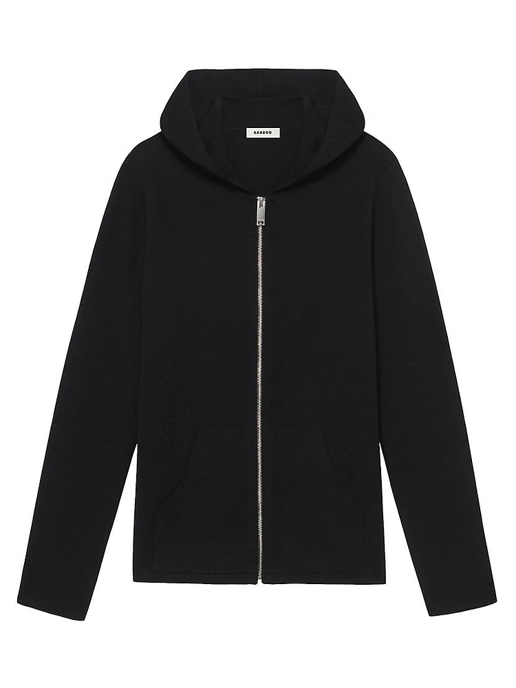 Zipped Cardigan With Hood