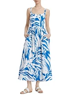 Sweet Disposition Wave Waist Midi-Dress