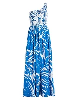 Sweet Disposition Mottled One-Shoulder Maxi Dress