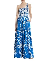 Sweet Disposition Mottled One-Shoulder Maxi Dress