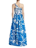 Sweet Disposition Mottled One-Shoulder Maxi Dress