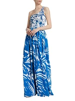 Sweet Disposition Mottled One-Shoulder Maxi Dress