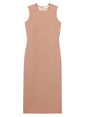 Lurex Piqué Sleeveless Midi-Dress