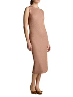 Lurex Piqué Sleeveless Midi-Dress