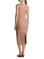 Lurex Piqué Sleeveless Midi-Dress