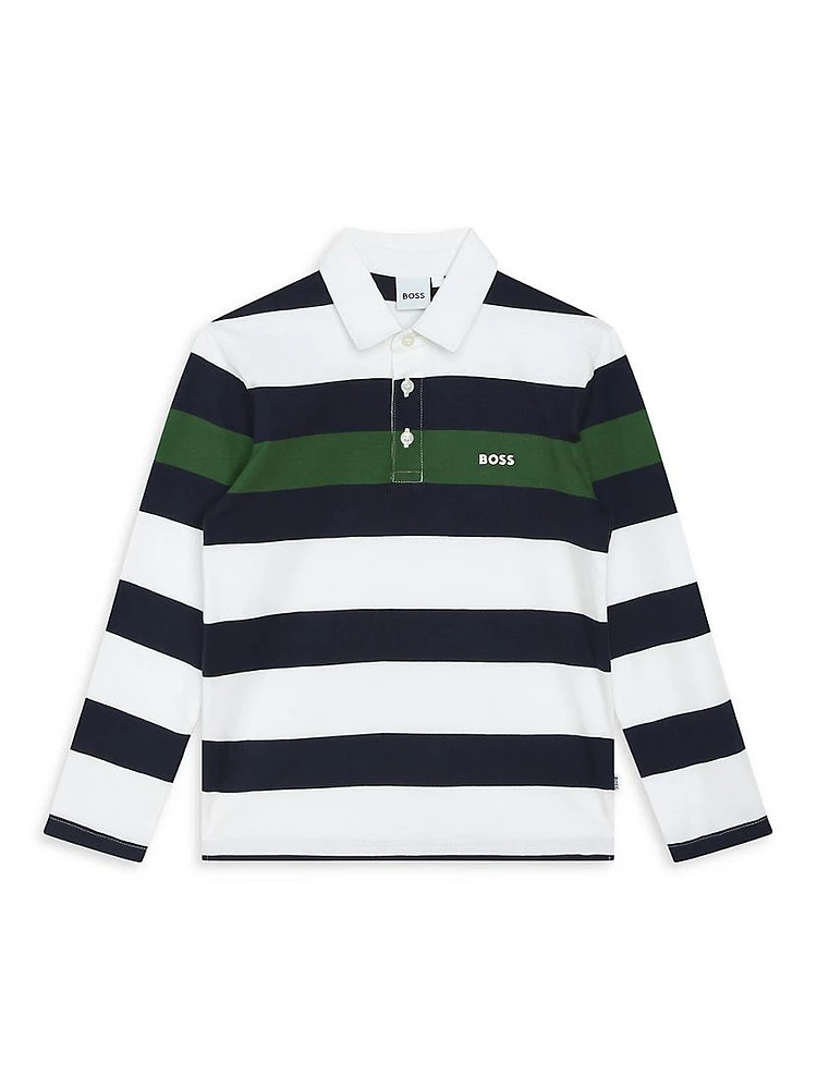 Little Boy's & Striped Long-Sleeve Rugby Polo Shirt