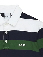 Little Boy's & Striped Long-Sleeve Rugby Polo Shirt