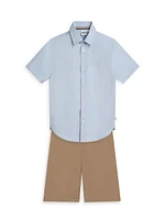 Little Boy's & Short-Sleeve Oxford Shirt