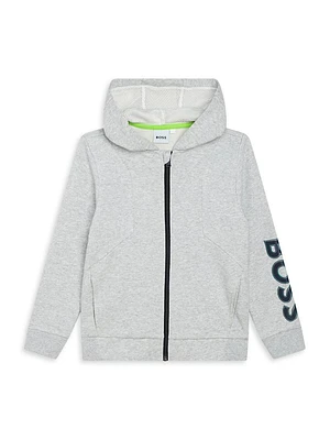 Little Boy's & Logo Zip-Up Hoodie