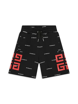 Little Boy's & Logo Print Track Shorts