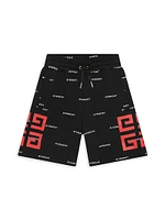 Little Boy's & Logo Print Track Shorts