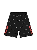 Little Boy's & Logo Print Track Shorts