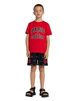 Little Boy's & Logo Print Track Shorts