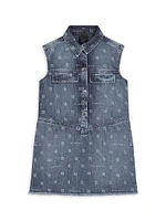 Little Girl's & Printed Denim Minidress